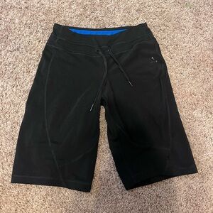 Women’s Black and Blue Adidas Biker Shorts